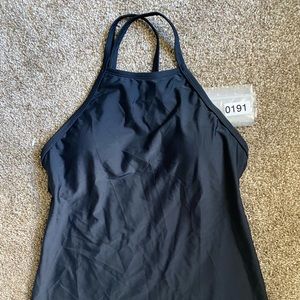 Black Tankini NWOT. #0191 removable cups. Adjustable straps.